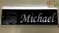 Preview: "LED Namensschild Detailzeichnung Zugmaschine Gravur ""Michael"" oder Wunschname auf Rechteckplatte - Truckerschild Neonschild Leuchtschild"