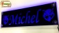 Preview: LED Namensschild Symbolik Wolf "Michel" oder Wunschname - Truckerschild Neonschild Leuchtschild