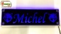 Preview: LED Namensschild Symbolik Wolf "Michel" oder Wunschname - Truckerschild Neonschild Leuchtschild