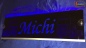 Mobile Preview: LED Namensschild Detailzeichnung Zugmaschine Gravur "Michi" oder Wunschname auf Rechteckplatte - Truckerschild Neonschild Leuchtschild