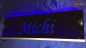 Preview: LED Namensschild Detailzeichnung Zugmaschine Gravur "Michi" oder Wunschname auf Rechteckplatte - Truckerschild Neonschild Leuchtschild