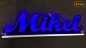 Mobile Preview: Ihr LED Wunschname "Mikel" Namensschild Leuchtschild Truckerschild