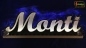 Preview: Ihr LED Wunschname "Monty" Namensschild Leuchtschild Truckerschild