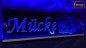 Preview: LED Namensschild Detailzeichnung Zugmaschine Gravur "Mücke" oder Wunschname auf Rechteckplatte - Truckerschild Neonschild Leuchtschild