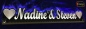 Preview: LED Namensschild Duo Gravur "Nadine & Steven" oder Wunschnamen Paar mit Symbolik Herzen als Konturschnitt - Truckerschild Leuchtschild