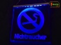 Preview: LED Hinweisschild quadratisch Gravur “Nichtraucher" Info-Schild Signalschild Werbeschild Leuchtschild