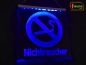 Preview: LED Hinweisschild quadratisch Gravur “Nichtraucher" Info-Schild Signalschild Werbeschild Leuchtschild