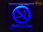 Preview: LED Hinweisschild quadratisch Gravur “Nichtraucher" Info-Schild Signalschild Werbeschild Leuchtschild