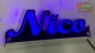 Mobile Preview: Ihr LED Wunschname "Nico" Namensschild Leuchtschild Truckerschild