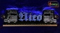 Preview: LED Namensschild Detailzeichnung Zugmaschine Gravur "Nico" oder Wunschname in Frakturschrift Altdeutsch als Konturschnitt - Truckerschild Neonschild Leuchtschild