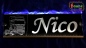 Mobile Preview: LED Namensschild Detailzeichnung Zugmaschine Gravur "Nico" oder Wunschname auf Rechteckplatte - Truckerschild Neonschild Leuchtschild