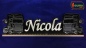 Preview: LED Namensschild Detailzeichnung Zugmaschine Gravur "Nicola" oder Wunschname als Konturschnitt - Truckerschild Neonschild Leuchtschild