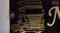 Preview: LED Namensschild Detailzeichnung Zugmaschine Gravur "Norbert" oder Wunschname auf Rechteckplatte - Truckerschild Neonschild Leuchtschild