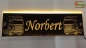 Preview: LED Namensschild Detailzeichnung Zugmaschine Gravur "Norbert" oder Wunschname auf Rechteckplatte - Truckerschild Neonschild Leuchtschild
