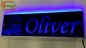 Preview: LED Namensschild Detailzeichnung Zugmaschine Gravur "Oliver" oder Wunschname auf Rechteckplatte - Truckerschild Neonschild Leuchtschild