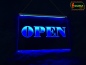 Preview: LED Hinweisschild Gravur “Open" Info-Schild Signalschild Werbeschild Leuchtschild