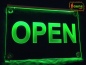 Preview: LED Hinweisschild Gravur “Open" Info-Schild Signalschild Werbeschild Leuchtschild