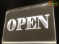 Preview: LED Hinweisschild Gravur “Open" Info-Schild Signalschild Werbeschild Leuchtschild