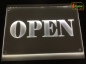 Preview: LED Hinweisschild Gravur “Open" Info-Schild Signalschild Werbeschild Leuchtschild