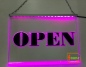 Preview: LED Hinweisschild Gravur “Open" Info-Schild Signalschild Werbeschild Leuchtschild