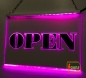 Preview: LED Hinweisschild Gravur “Open" Info-Schild Signalschild Werbeschild Leuchtschild