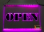 Preview: LED Hinweisschild Gravur “Open" Info-Schild Signalschild Werbeschild Leuchtschild