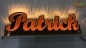 Preview: Ihr LED Wunschname "Patrick" Namensschild Leuchtschild Truckerschild als Konturschnitt