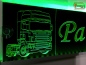 Preview: LED Namensschild Detailzeichnung Zugmaschine Gravur "Patrick" oder Wunschname auf Rechteckplatte - Truckerschild Neonschild Leuchtschild