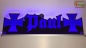 Preview: LED Namensschild Symbolik Eisernes Kreuz Gravur "Paul" oder Wunschname in Frakturschrift Altdeutsch als Konturschnitt - Truckerschild Neonschild Leuchtschild