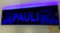 Preview: LED Namensschild Detailzeichnung Zugmaschine Gravur "PAULI" oder Wunschname auf Rechteckplatte - Truckerschild Neonschild Leuchtschild