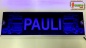 Preview: LED Namensschild Detailzeichnung Zugmaschine Gravur "PAULI" oder Wunschname auf Rechteckplatte - Truckerschild Neonschild Leuchtschild