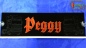 Preview: LED Namensschild Detailzeichnung Zugmaschine Gravur "Peggy" oder Wunschname auf Rechteckplatte - Truckerschild Neonschild Leuchtschild