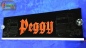 Preview: LED Namensschild Detailzeichnung Zugmaschine Gravur "Peggy" oder Wunschname auf Rechteckplatte - Truckerschild Neonschild Leuchtschild