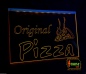 Preview: LED Werbeschild Angebotsschild Gravur "Pizza" Ladenschild Lichtwerbung Leuchtreklame Leuchtschild
