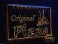 Preview: LED Werbeschild Angebotsschild Gravur "Pizza" Ladenschild Lichtwerbung Leuchtreklame Leuchtschild