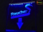 Preview: LED Hinweisschild quadratisch Gravur “Raucher" Info-Schild Signalschild Werbeschild Leuchtschild