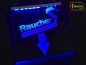 Preview: LED Hinweisschild quadratisch Gravur “Raucher" Info-Schild Signalschild Werbeschild Leuchtschild