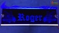 Mobile Preview: LED Namensschild Detailzeichnung Zugmaschine Gravur "Roger" oder Wunschname auf Rechteckplatte - Truckerschild Neonschild Leuchtschild