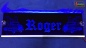 Preview: LED Namensschild Detailzeichnung Zugmaschine Gravur "Roger" oder Wunschname auf Rechteckplatte - Truckerschild Neonschild Leuchtschild