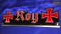 Mobile Preview: LED Namensschild Symbolik Eisernes Kreuz Gravur "Roy" oder Wunschname in Frakturschrift Altdeutsch als Konturschnitt - Truckerschild Neonschild Leuchtschild