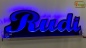 Mobile Preview: Ihr LED Wunschname "Rudi" Namensschild Leuchtschild Truckerschild