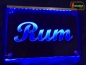 Preview: LED Werbeschild Angebotsschild Gravur "Rum" Ladenschild Lichtwerbung Leuchtreklame Leuchtschild