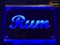 Mobile Preview: LED Werbeschild Angebotsschild Gravur "Rum" Ladenschild Lichtwerbung Leuchtreklame Leuchtschild