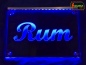 Preview: LED Werbeschild Angebotsschild Gravur "Rum" Ladenschild Lichtwerbung Leuchtreklame Leuchtschild