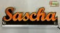 Mobile Preview: Ihr LED Wunschname "Sascha" Namensschild Leuchtschild Truckerschild