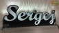 Preview: Ihr LED Wunschname "Sergej" Namensschild Leuchtschild Truckerschild