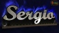 Preview: Ihr LED Wunschname "Sergio" Namensschild Leuchtschild Truckerschild
