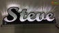 Preview: Ihr LED Wunschname "Steve" Namensschild Leuchtschild Truckerschild als Konturschnitt