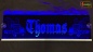 Preview: LED Namensschild Detailzeichnung Amitruck Gravur "Thomas" oder Wunschname auf Rechteckplatte - Truckerschild Neonschild Leuchtschild