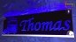 Preview: "LED Namensschild Detailzeichnung Zugmaschine Gravur ""Thomas"" oder Wunschname auf Rechteckplatte - Truckerschild Neonschild Leuchtschild"